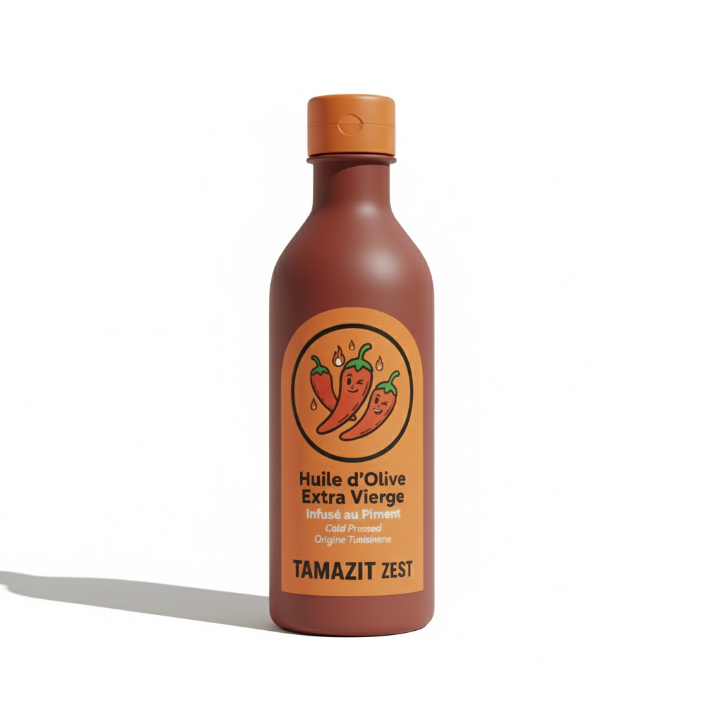 TAMAZIT ZEST Piment : L'Éclat Épicé de l'Huile d'Olive Tunisienne