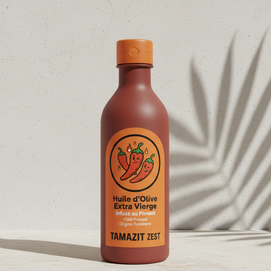 TAMAZIT ZEST Piment : L'Éclat Épicé de l'Huile d'Olive Tunisienne